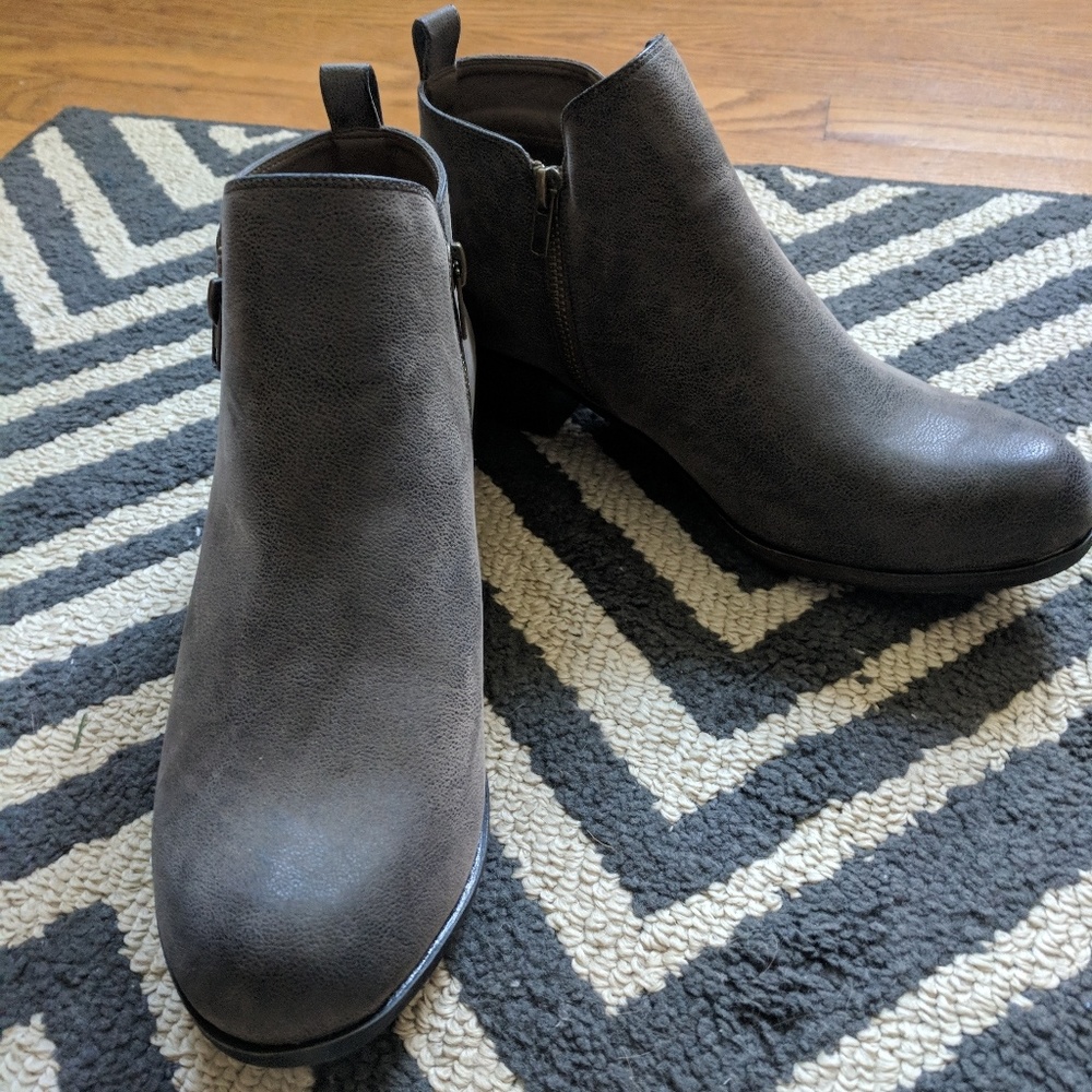 Grey ankle boots